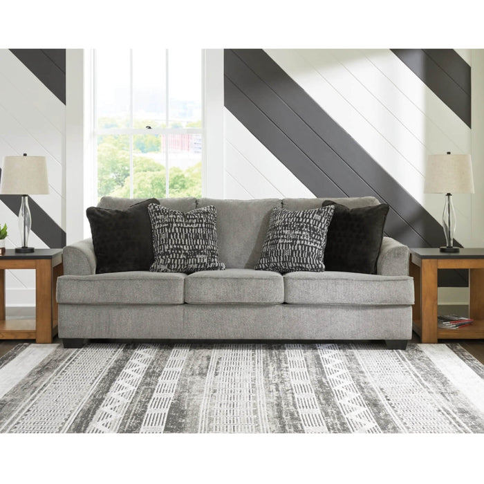 Sofá santorini 4 puestos gris tela anti fluidos 236x104x99 cm