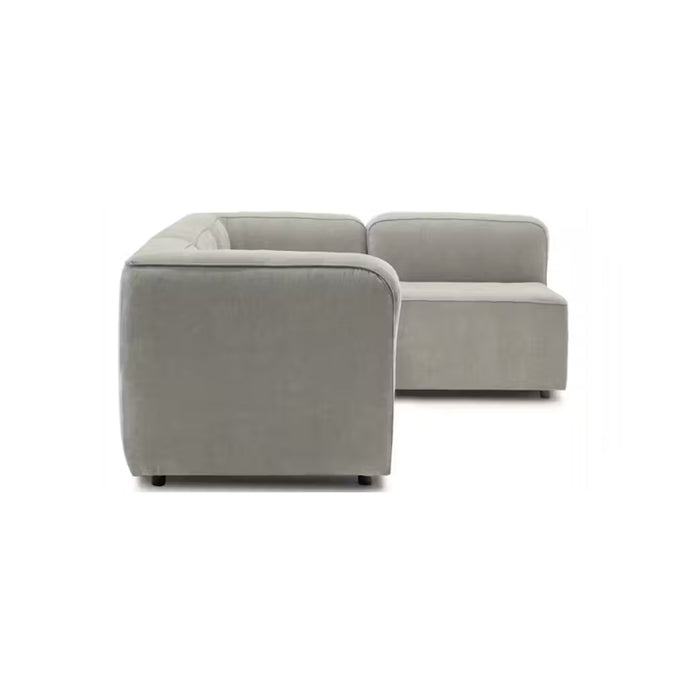 Sofá con banqueta bocelli 4 puestos gris tela pet friendly anti fluidos 260x85x75 cm