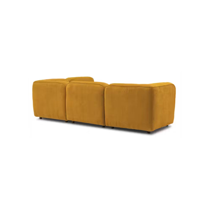 Sofá con banqueta bocelli 4 puestos amarillo tela pet friendly anti fluidos 260x85x75 cm