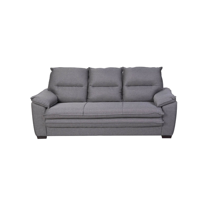 Sofá con puff giorgio 2 puestos color gris en terciopelo anti fluidos 160x90x90 cm