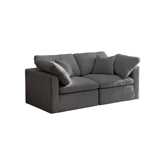 Sofá emperador 3 puestos gris tela pet friendly anti fluidos 200x95x81 cm