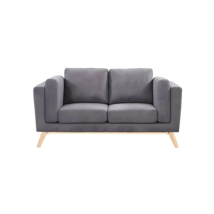 Sofá gentil 2 puestos gris tela anti fluidos 165x80x80 cm