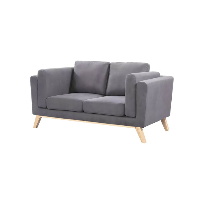 Sofá gentil 2 puestos gris tela anti fluidos 165x80x80 cm