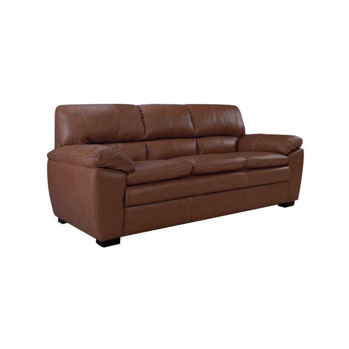 Sofá guifre 3 puestos marrón cuerina 230x90x90 cm