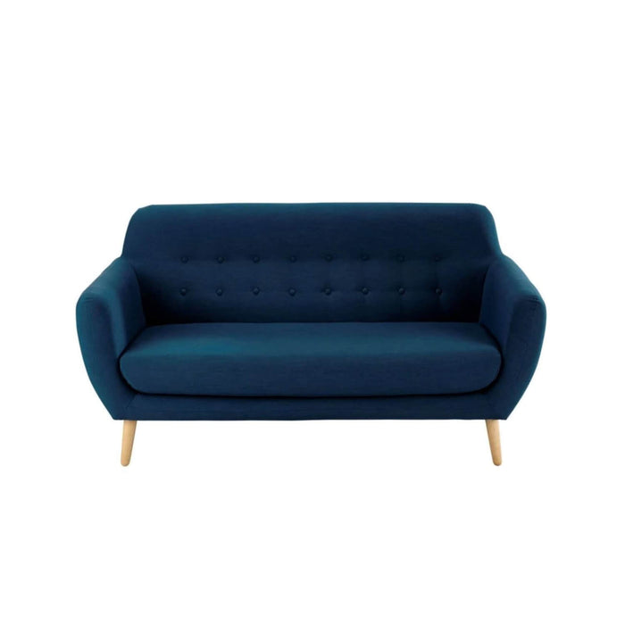 Sofá lilian 3 puestos azúl terciopelo 190x75x80 cm