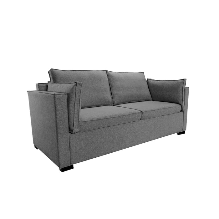 Sofá misael 3 puestos gris tela anti fluidos 200x90x85 cm