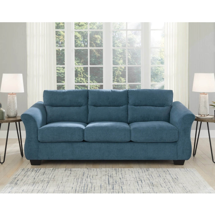 Sofá paris 3 puestos azul tela anti fluidos 223x96x93 cm