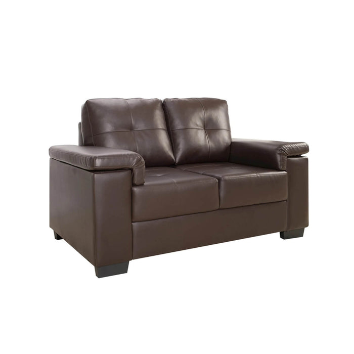 Sofá park 2 puestos color marrón en cuerina 153x94x90 cm