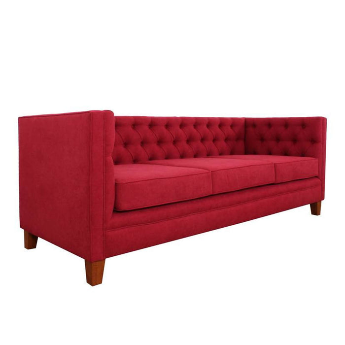 Sofá patrica 3 puestos rojo tela anti fluidos 207x80x80 cm