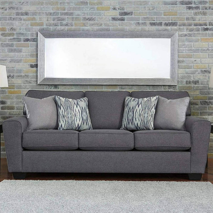 Sofá peña 3 puestos gris tela anti fluidos 220x95x90 cm