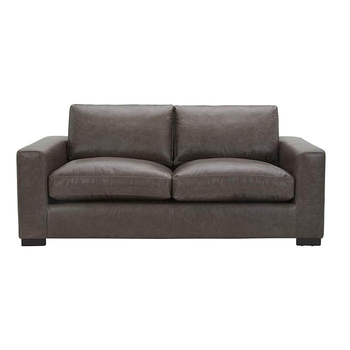 Sofá prestige 3 puestos marrón cuerina 200x90x80 cm