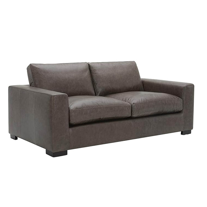 Sofá prestige 3 puestos marrón cuerina 200x90x80 cm