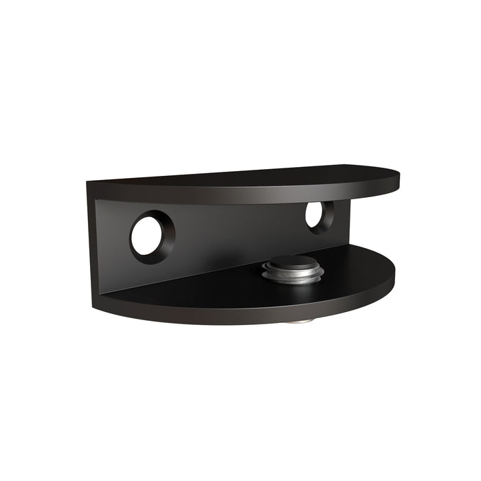 Soporte  entrepaño vidrio de 8 mm negra