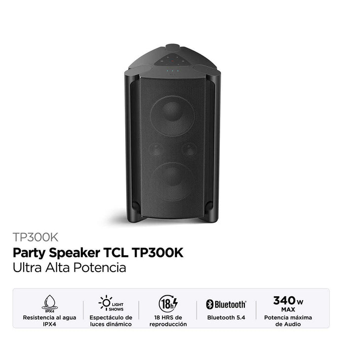 tecnologia audio parlante party speaker tp300k tcl 300speaker mp madecentro