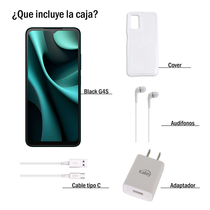 tecnologia celulares accesorios celular kalley black g4s 128gb negro kg4cel004 mp madecentro