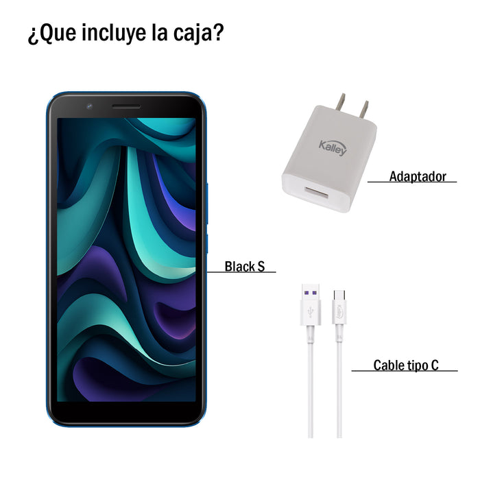 tecnologia celulares accesorios celular kalley black s 64gb azul kgb64cel005 mp madecentro