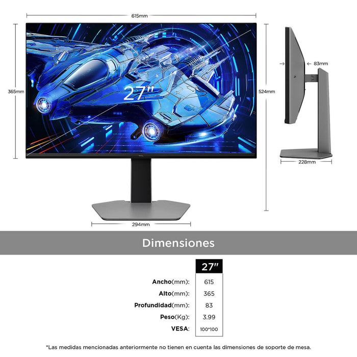 tecnologia computacion monitor 27 pulgadas g64 mini led tcl 27g64 mp madecentro