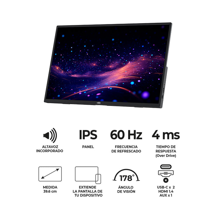 tecnologia computacion monitor portatil 15 6 kalley fhd m5488k014 mp madecentro