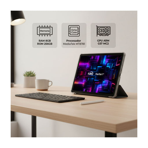tecnologia computacion tablet 11 pulgadas kalley flex 256gb 4g gris ktab11p256 mp madecentro
