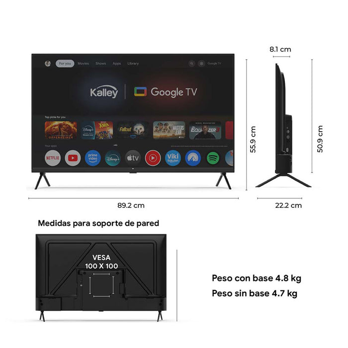 tecnologiatelevisorkalley40infhdqledsmarttvgoogle40gq20040gq200madecentro