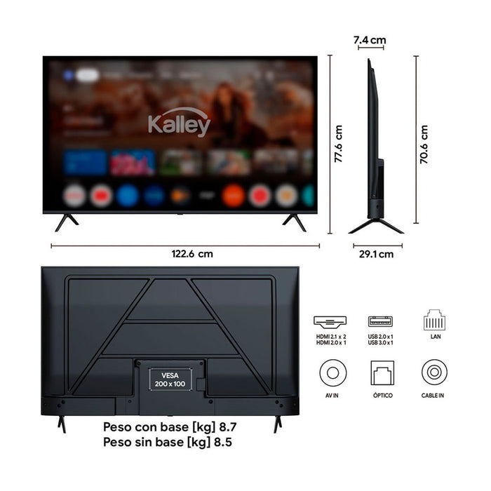 tecnologiatelevisorkalley55inmaxled4kuhdsmarttvgoogle55g31555g315madecentro