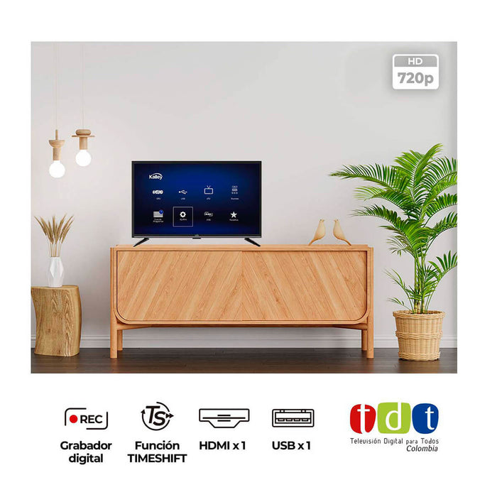 Televisor marca Kalley 24" con pantalla LED HD