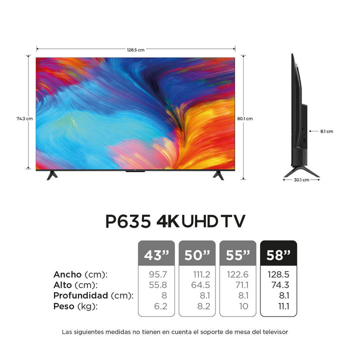 Televisor de 58" 4k ultra HD