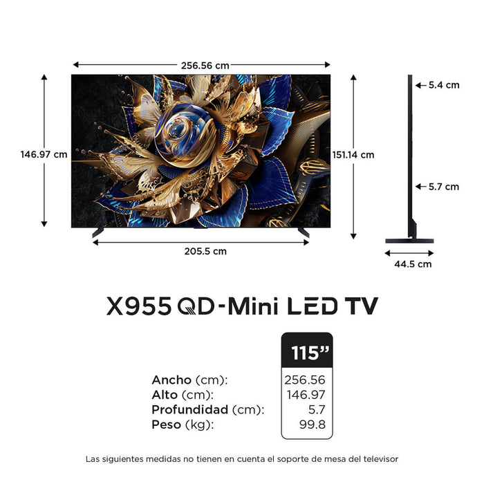 Televisor de 115" mini led 4k