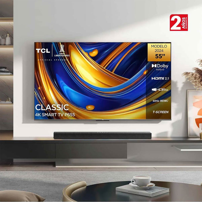 Televisor de 55" 4k ultra HD marca TCL