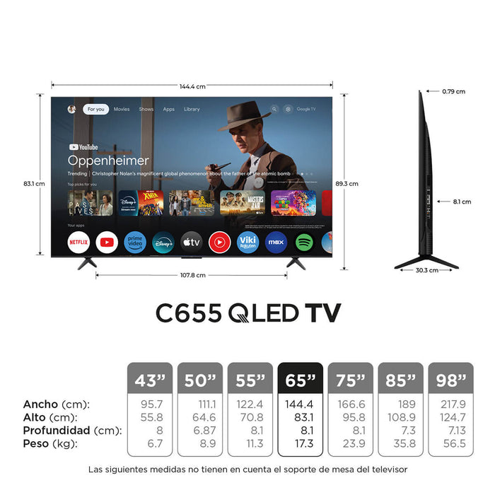 Televisor de 65" QLED 4k ultra HD