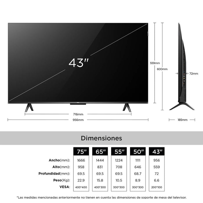 Televisor de 43" QLED 4k UHD