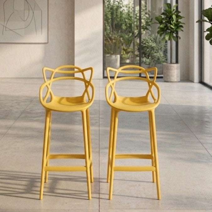 Silla para Bar Palermo, Mostaza, con Reposa Pies Doble Propósito
