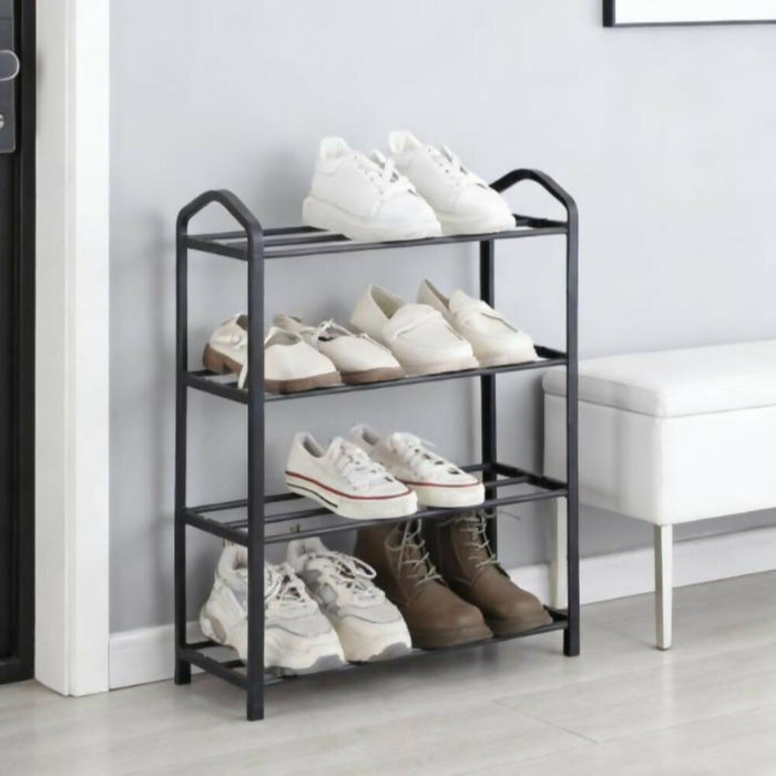 Zapatero Organizador Tody, Negro, de 4 Niveles con Amplio Espacio para 8 Pares