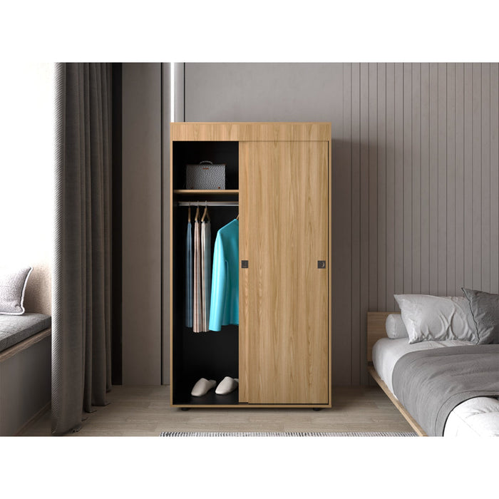 Closet Angelo, Fresno Europeo y Wengue, con Dos Puertas Corredizas