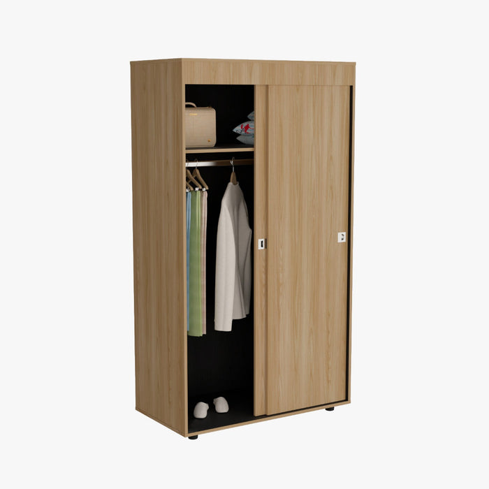 Closet Angelo, Fresno Europeo y Wengue, con Dos Puertas Corredizas