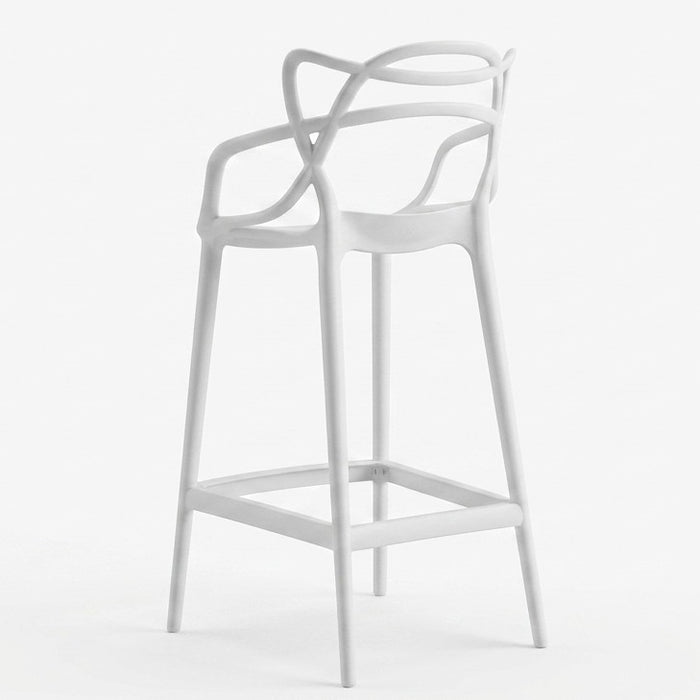 Silla para Bar Palermo, Blanco, con Reposa Pies Doble Propósito