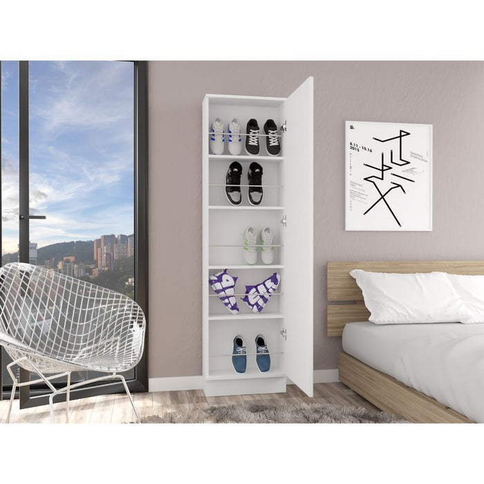 Zapatero Leto, Blanco, Con Amplio Espacio De Almacenamiento