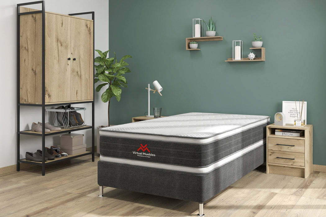 Combo Para Habitación Acis, Incluye Base Cama Sencilla, Colchón y Protector