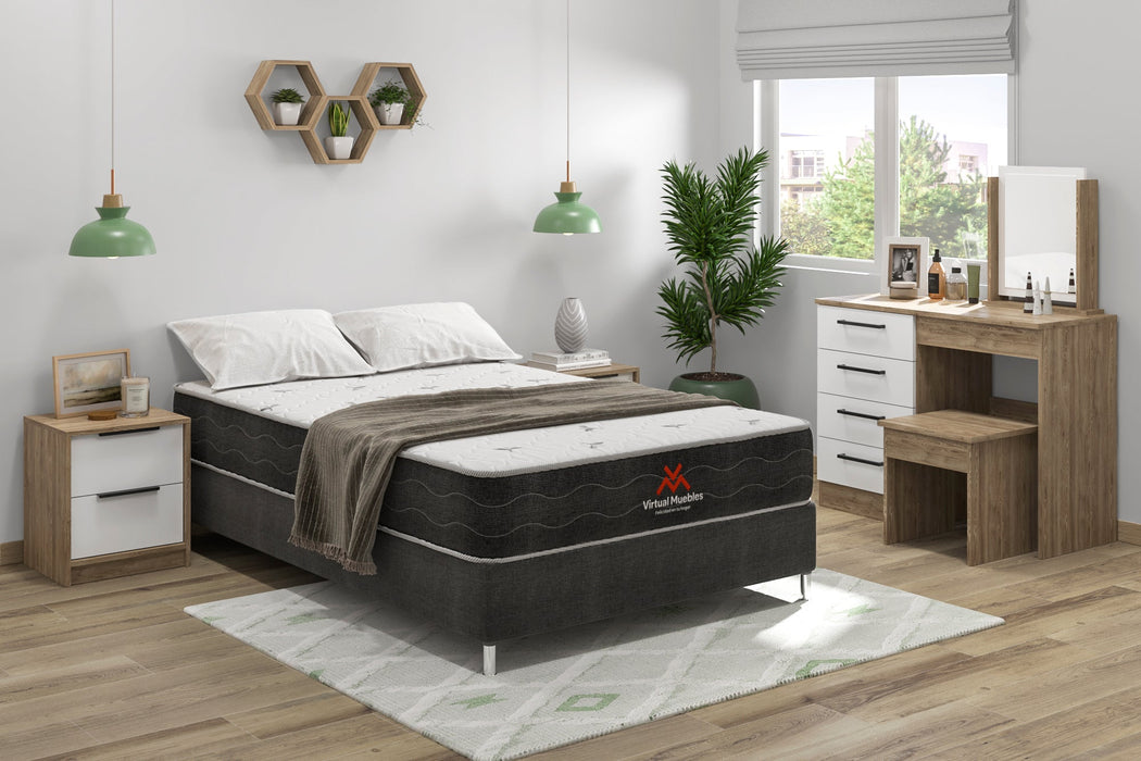 Combo Para Habitación Tobit, Incluye Base Cama Semidoble y Colchón