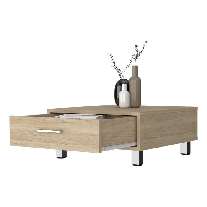 Mesa de Centro Ascher, Beige, con Un Cajón