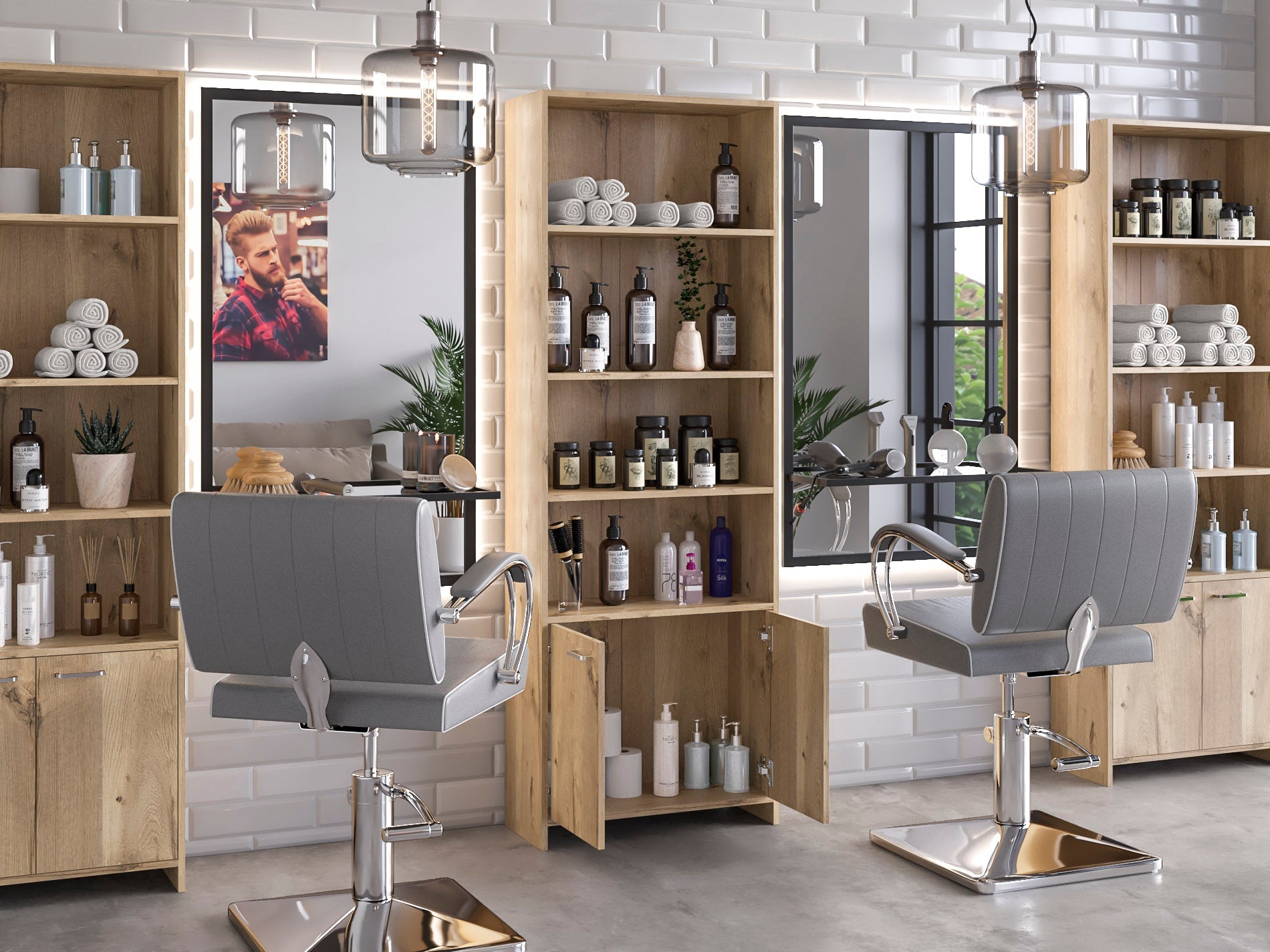 Estantería Milán, Café Claro, con Dos Puertas Abatibles y Manijas Metálicas