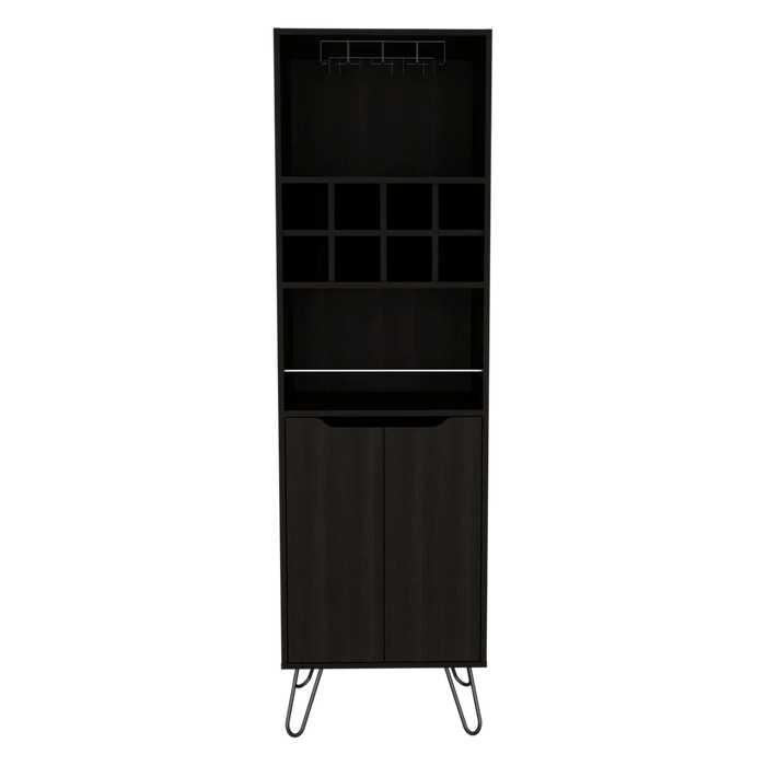 Bar salek, wengue, con espacio para botellas y portacopas  zf