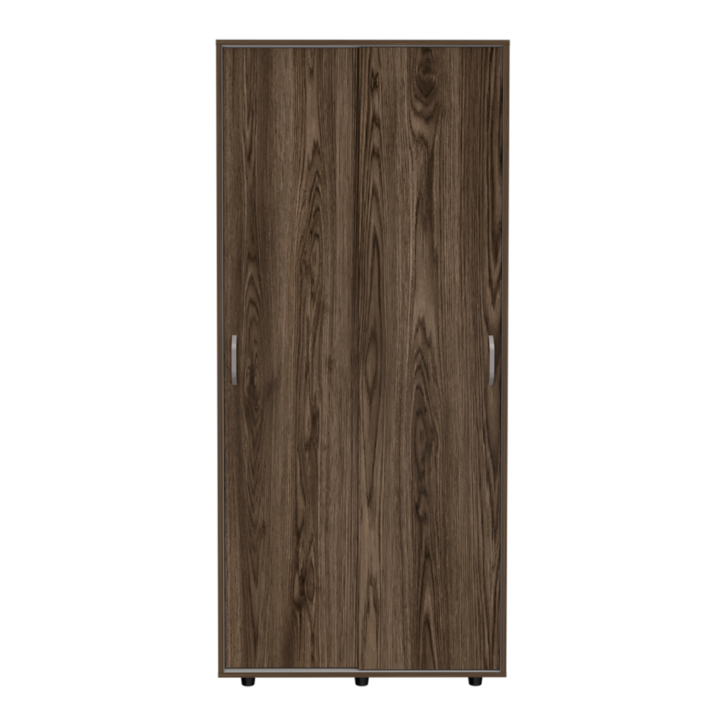 Closet irmac, chocolate y blanco, con dos puertas deslizables Madecentro