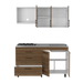 Cocina Integral Farichi, Castaño y Blanco, Incluye Mesón Derecho