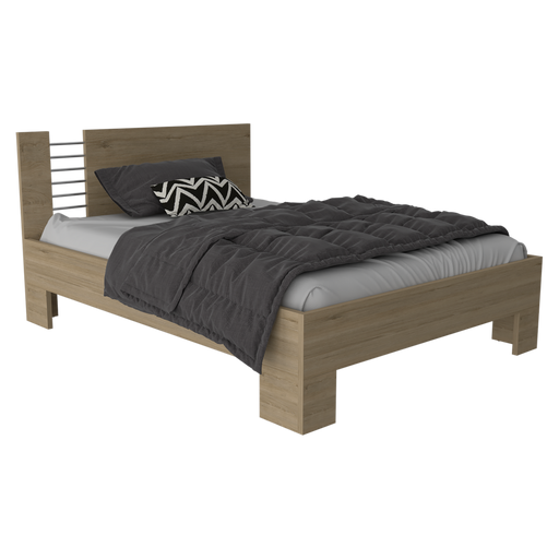 Cama Doble Ennis, Beige, Incluye Tendido de Tablas