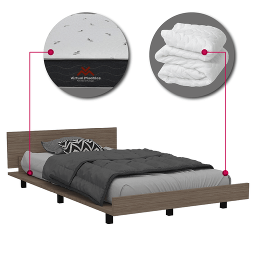 Combo Para Habitación Gadel, Incluye Cama Sencilla, Colchón y Protector