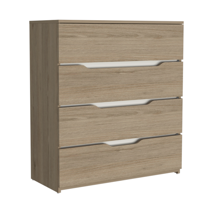 Organizador Zory, Beige y Blanco, con Cuatro Cajones