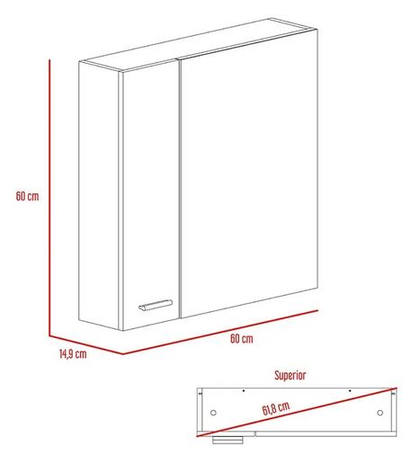 Gabinete de Baño Barents, Beige, con Espejo Biselado de Buen Tamaño y Varios Entrepaños