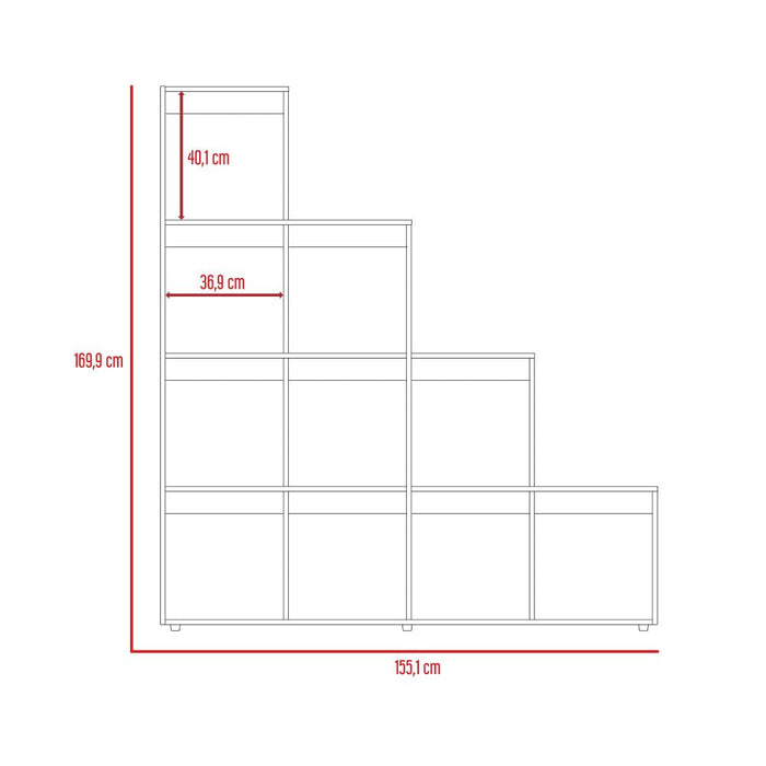 Combo Para Sala Amudomi, Incluye Mesa Para Tv Y Biblioteca Escalera.