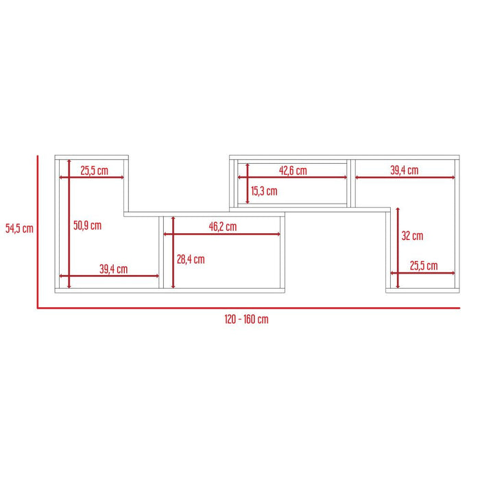 Combo Para Sala Amudomi, Incluye Mesa Para Tv Y Biblioteca Escalera.